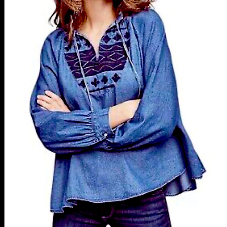 Anthropologie Ne Quittez Pas Hallie Embroidery Top In Size Small